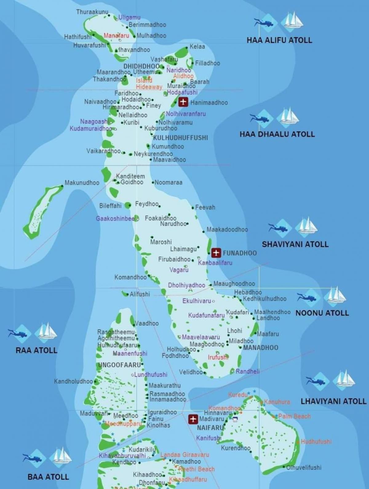 bản đồ của bãi biển maldives