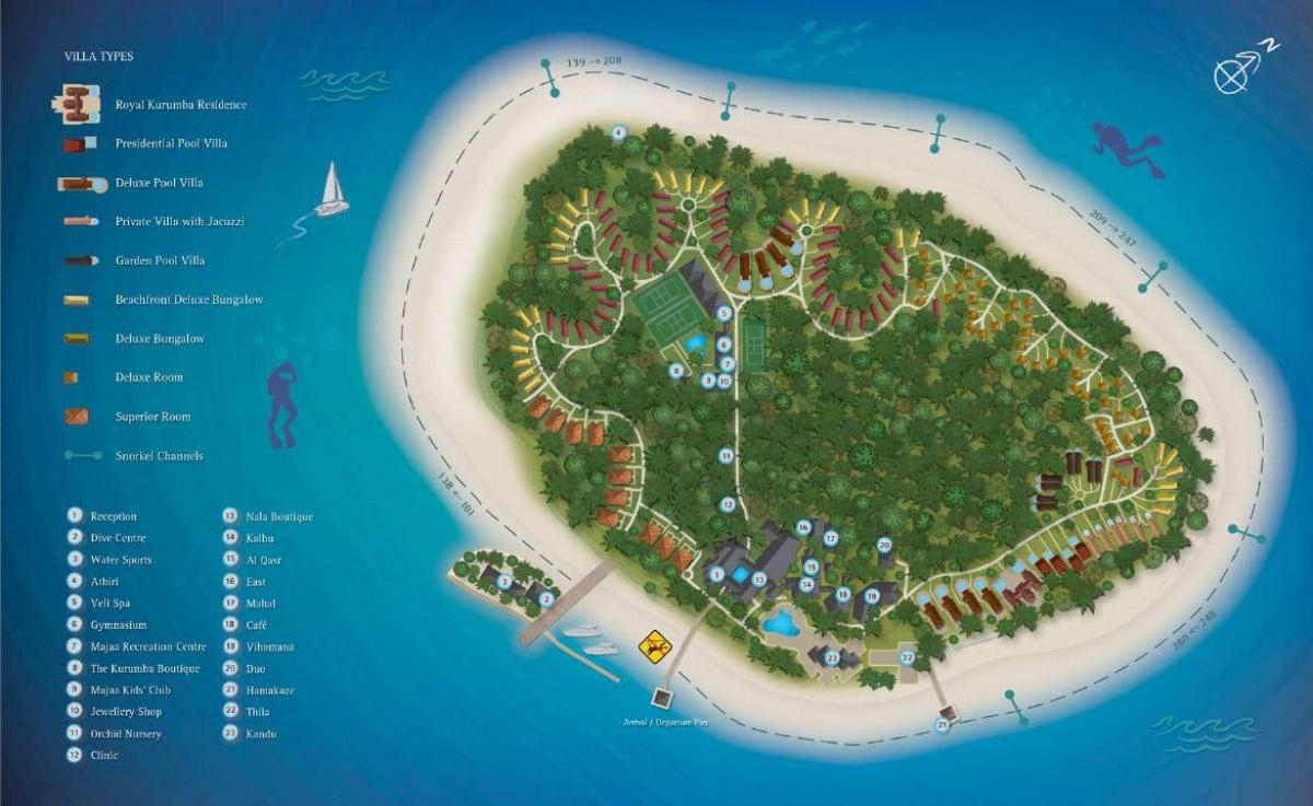 kurumba maldives resort bản đồ
