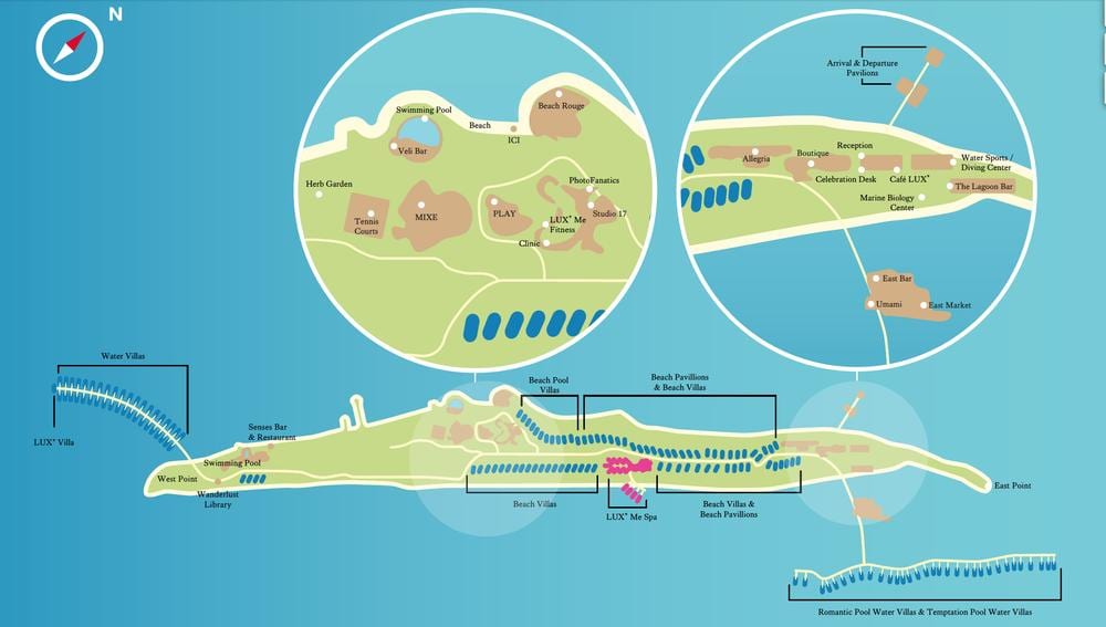 lux maldives resort bản đồ