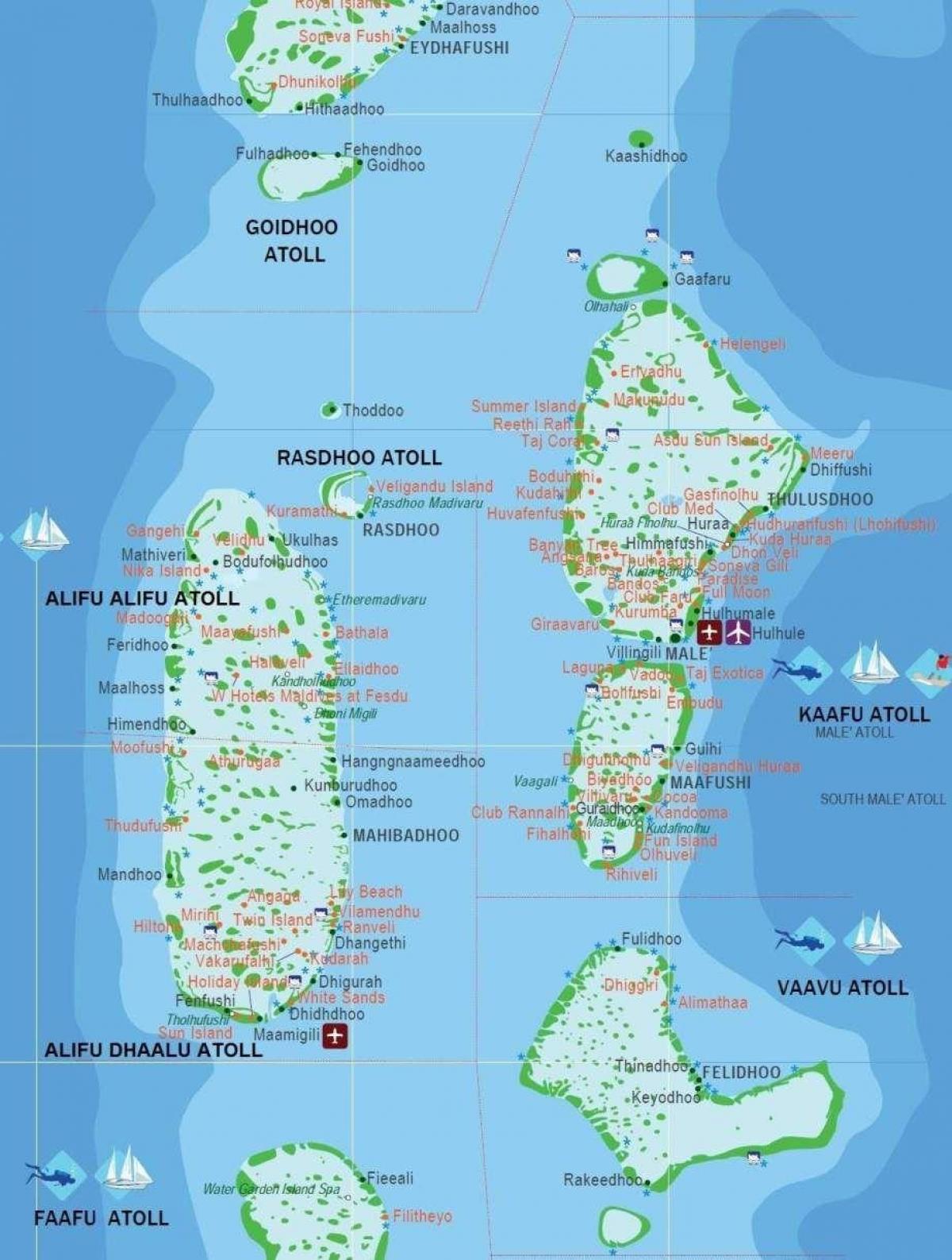 bản đồ của maldives du lịch