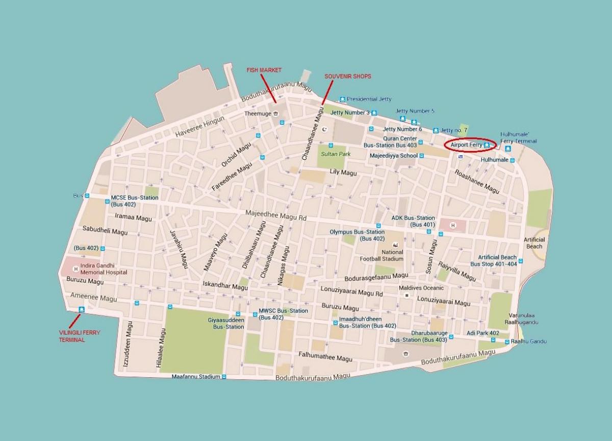 bản đồ của nam thành phố maldives
