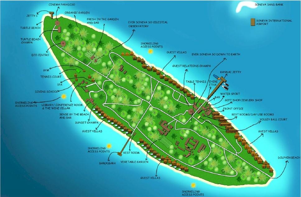 vaadhoo đảo maldives bản đồ