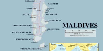 Bản đồ của maldives vật chất 