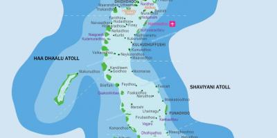 Maldives khu nghỉ dưỡng trí bản đồ