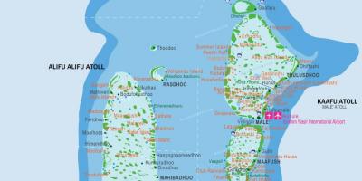 Maldives sân bay bản đồ